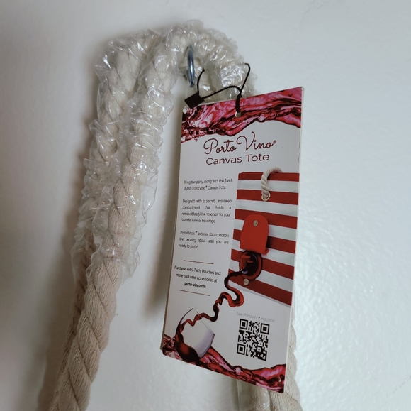 Porto Vino Canvas Wine Tote Bag with Hidden Spout & Dispenser Flask, One Size - Picture 14 of 15